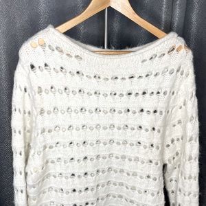 H&M Sweater Dress White Tunic - Oversized Relaxed Fit - Loose Knit